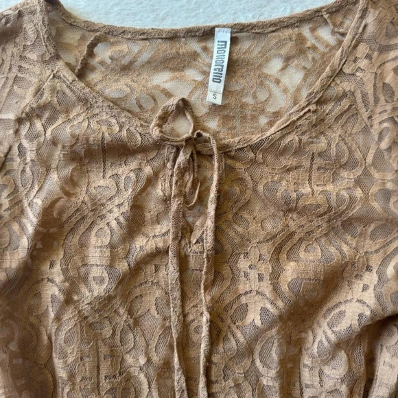 Y2K 2000s Boho Coconut Girl Lace Mini Slip Coverup Dress - Picture 3 of 10